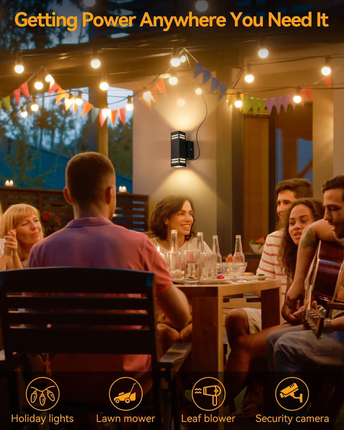 KIZON Outdoor Light with Outlet, Dusk to Dawn Outdoor Light Fixture, Matte Black Exterior Light Fixture Square, Alunmium Up and Down Lights Outdoor Anti Rust, Outside Lights for House Porch Garage