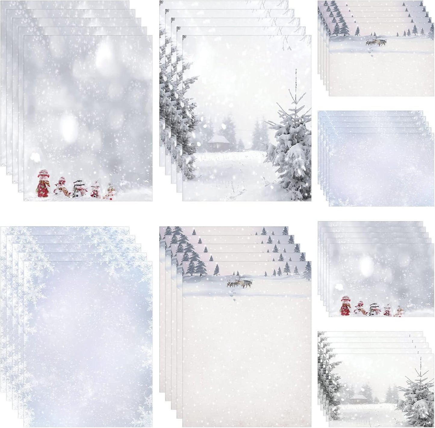 40 Pcs Winter Stationery Paper and Envelopes Set Christmas Stationery Paper Set 8.5 x 11 Inches, 20 Letter Writing Print Paper and 20 Vintage Envelopes