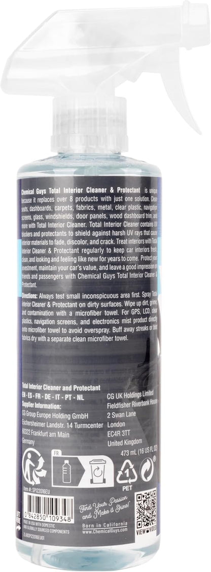 Chemical Guys Total Interior Cleaner & Protectant, Safe for Cars, Trucks, SUVs, Motorcycles, RVs & More, 473 ml