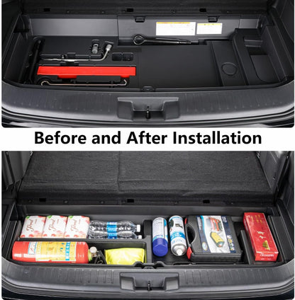 AutoQi For 2020-2025 Toyota Highlander Trunk Hidden Storage Box, SUV Insert Cargo Rear Hatch Organizer, Extra Space fits Highlander Under Cargo Floor Storage Bins Accessories