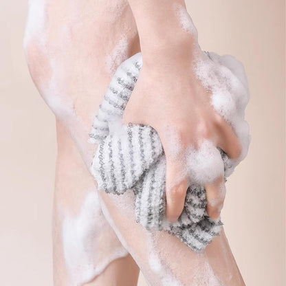 Iouyjiu 9.4 x 40.5 Inch Body Scrub Towel, Back Scrubber Washer, Reusable Beauty Washcloth, Scrub Towel Back Washcloth Shower Towel for Deep Cleaning, and Skin Care Essential Tool