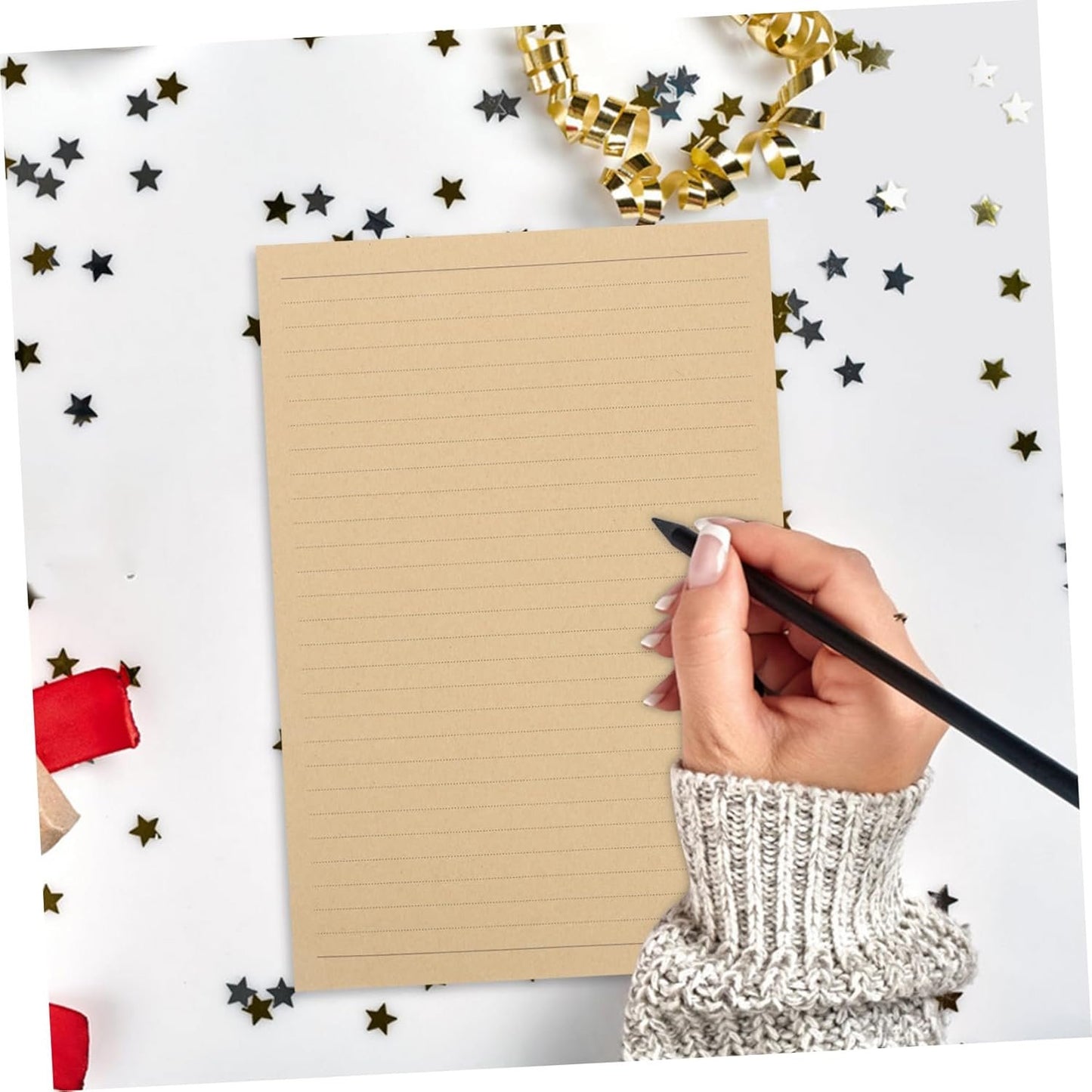 DIYEAH Vintage Stationery Paper 50 Sheets Letter Writing Paper in Kraft for Special Occasions and Handwritten Notes