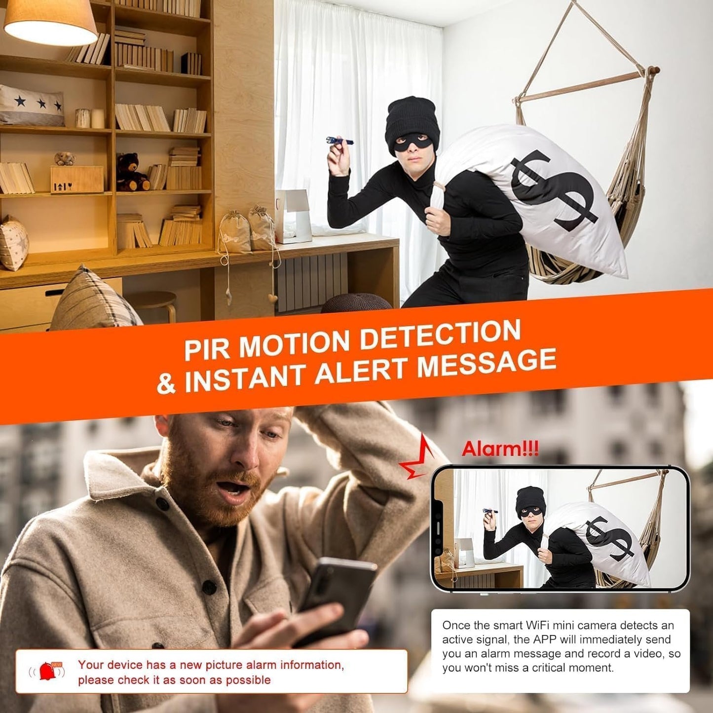 4K Spy Camera, UCOCARE WiFi or No WiFi Options Security Camera, Mini Camera with 32GB Memory Card, Wire-Free Portable, Smart Motion Detection, 150Â° Wide View Angle, Nanny Cam, Night Vision(Black)