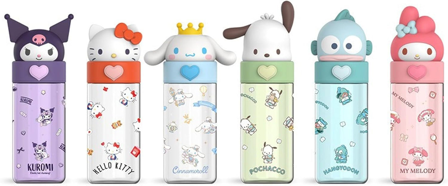 Roffatide Cartoon Kuromi Plastic Cup Bottle Portable Tumblers Travel Mugs Plastic Shaker Bottle Direct Drinking Cup Water Track Bottle Portable Leakproof Water