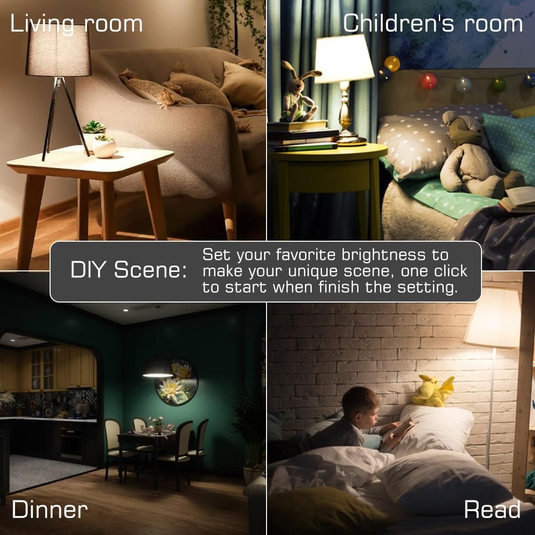 Alexa Light Bulb 130W Equivalent, Smart Light Bulbs Warm White to Daylight Tunable, A19 E26 Bluetooth LED Bulbs for Bedroom Kitchen Living Room Office（4 Pack）