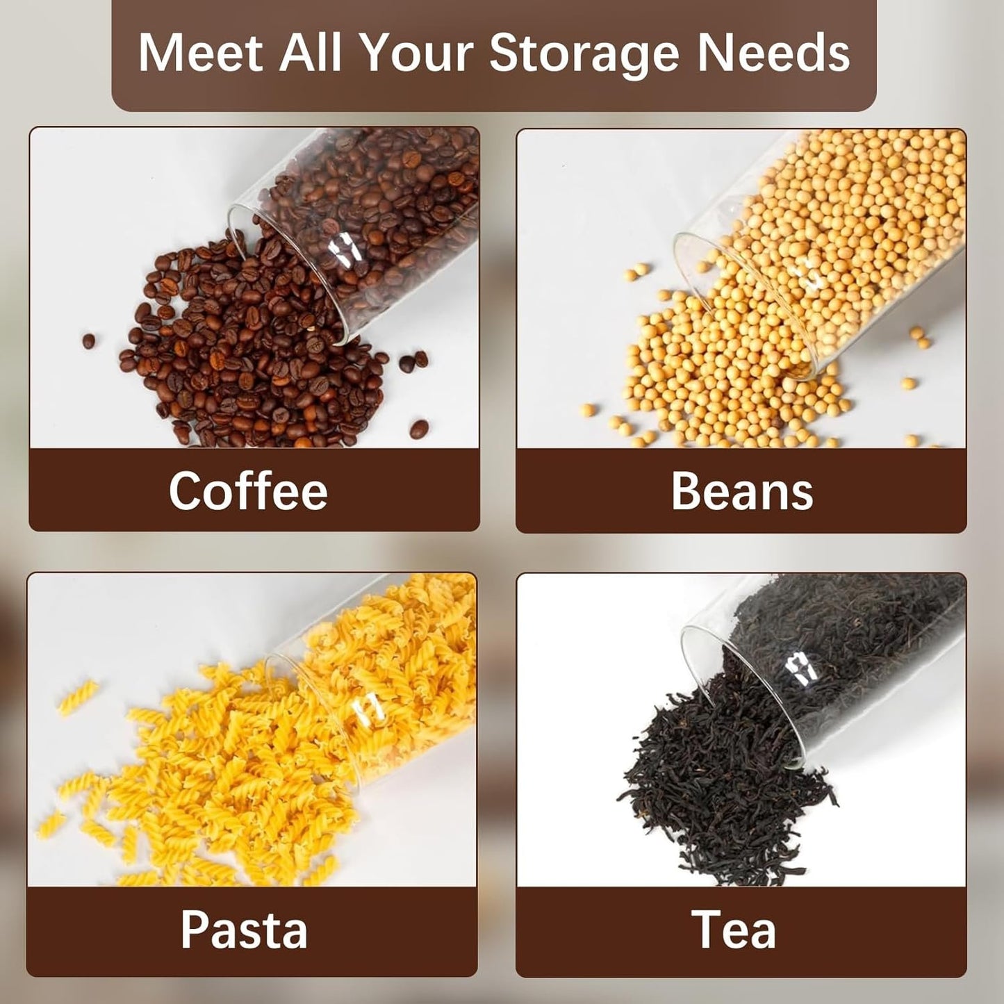 MICHIHOMIE 57 oz Coffee Canister, 1.7L Coffee Containers with Date Tracker and CO2 Valve Filters, Airtight Coffee Jar, Glass Storage Container for Coffee Beans, Grounds, Nuts, Cocoa, Sugar, Tea