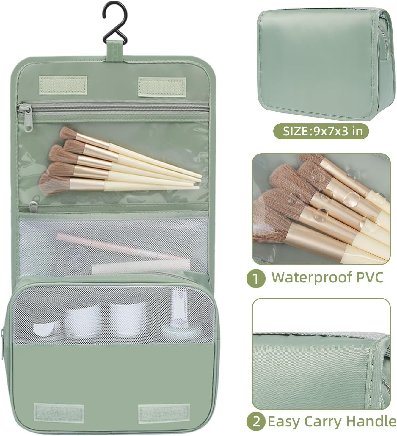 BAGAIL 8 Set Packing Cubes Various Sizes Packing Organizer for Travel Accessories Luggage Carry On Suitcase-Matcha Green