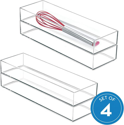 iDesign Clarity Drawer, Kitchen and Bathroom Organization Silverware, Spatulas, Gadgets, Clear