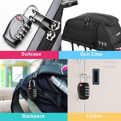 (8 Pack) ZANZER 4 pcs Luggage Locks for TSA with 4 pcs Luggage tag, Combination Padlock with Alloy Body TSA Lock for Travel Bag, Suit Case, Lockers, Gym, Bike Locks