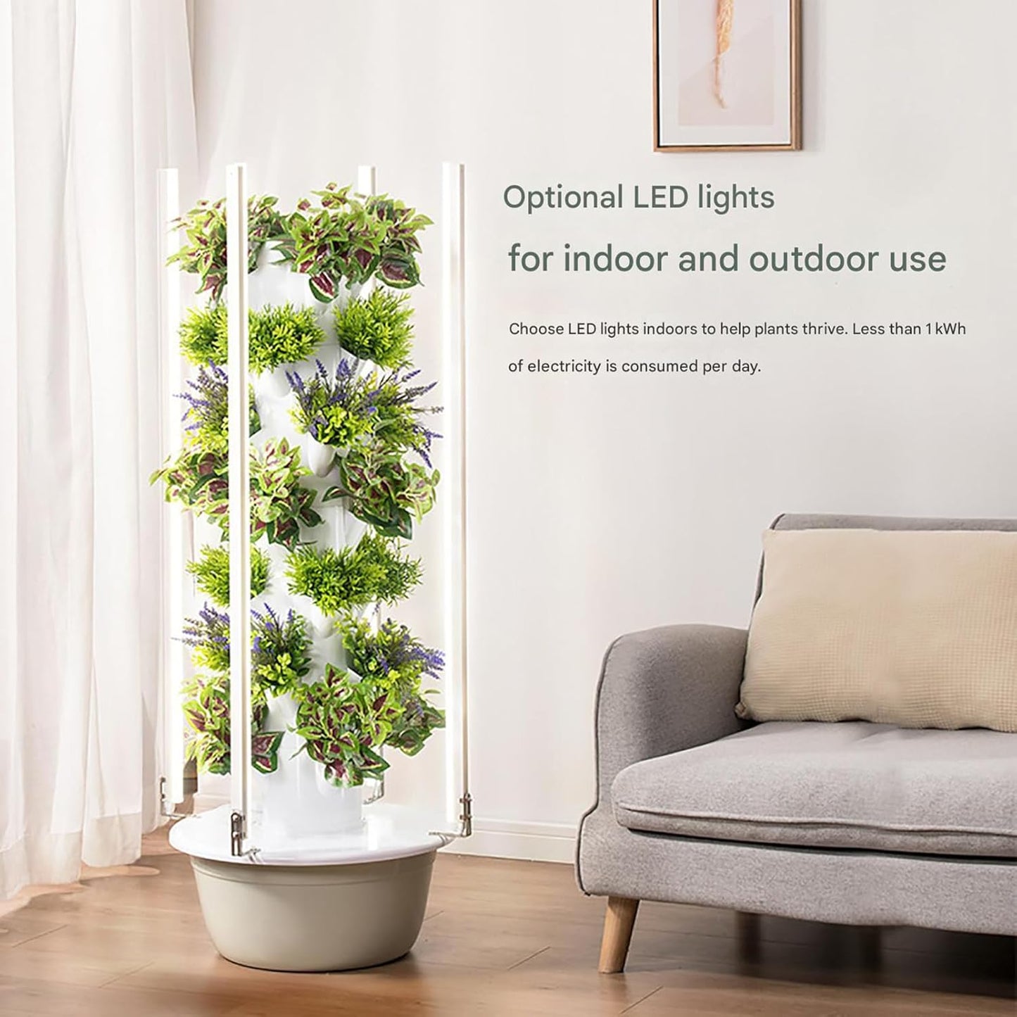 FXNFXLA Torre idroponica con luci di Coltivazione a LED, Sistema di Coltivazione idroponica Verticale Intelligente per Verdure da 20/28/36 Piante, per casa, Balcone e Cucina