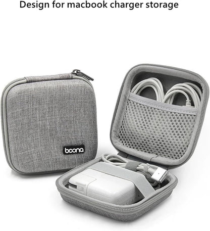 Charger Case for MacBook,Small Electronic Organizer Bag for New MacBook Air/Pro Power Adapter, Portable Pouch Travel Storage for Laptop Accessories, Magic Mouse, USB Drives, GoPro, Gadgets-Gray