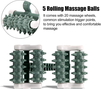 olelo Muscle Massage Roller Fascia and Anti Cellulite Roller Fat Blasting Release Mini Trigger Point Deep Tissue Myofascial Release Tool Massage Strap for Back, Neck, Waist, Legs (Black Green)