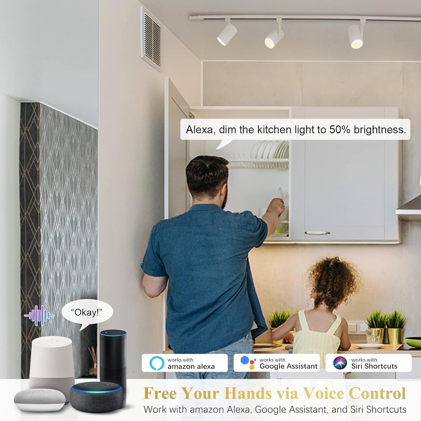 DiCUNO GU10 Smart Bulb, Color Changing LED Light Bulbs Compatible with Alexa and Google Home, Dimmable Spotlights with App Control, MR16, 5W (50W Equivalent), 450 Lumens, GU10 RGBCW, Pack of 4