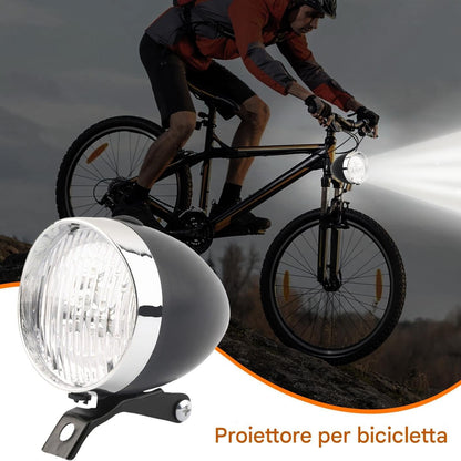 Bike Headlight, Retro Floodlight, 9x7x7cm/3.54x2.76x2.76 Inch Waterproof 3 with High-Lumen Visibility, Rechargeable Lighting Gear, Black Single Unit for Urban Commuting