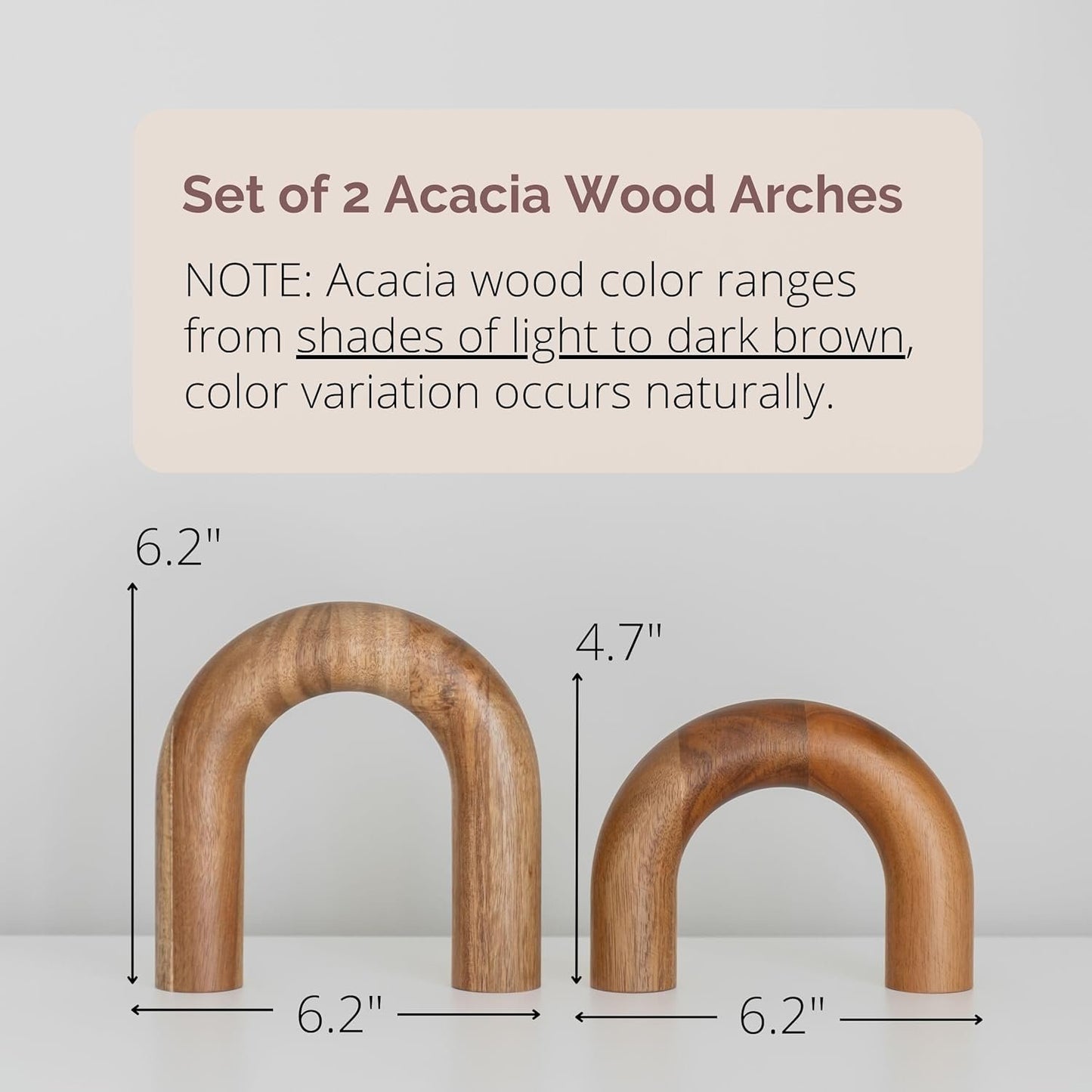 PEAKOLY Wood Arch Bookshelf - Modern Home Decor Accents for Coffee Table, Entryway, Living Room, Desk - Decorative Objects and Aesthetic Shelf Items