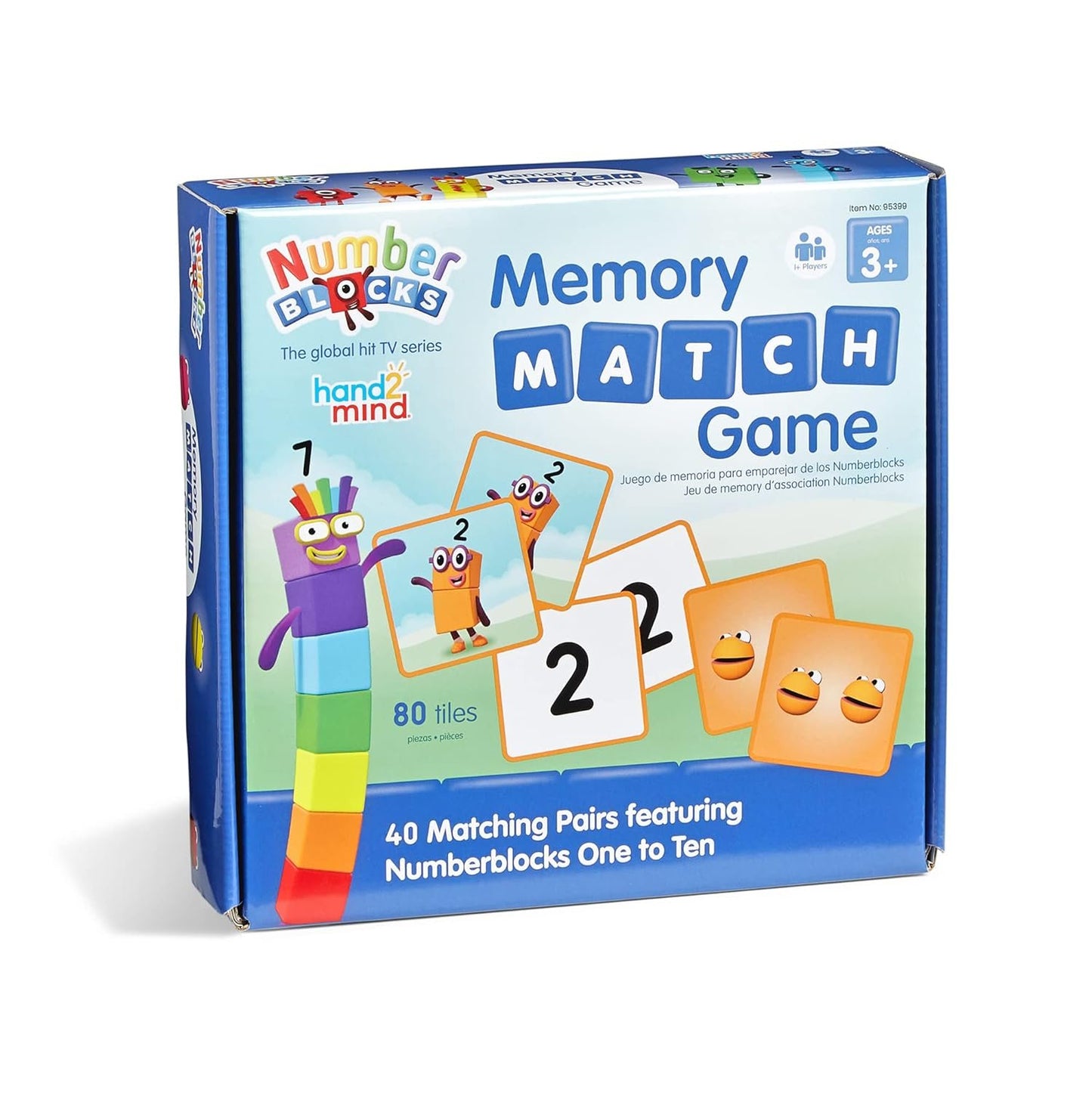 hand2mind Numberblocks Memory Match Game, Memory Card Game, Kids Matching Game, Matching Games for Kids Ages 3-5, Preschool Learning Activities, Toddler Numbers and Counting Math Toys