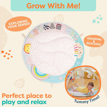 B. Toys- B Wooden Baby Soft Mat - Hanging Sensory Toys - Developmental Activities - Newborn - Sunrise to Sunset Play Gym, Multicoloured, Medium, BX2360C1Z