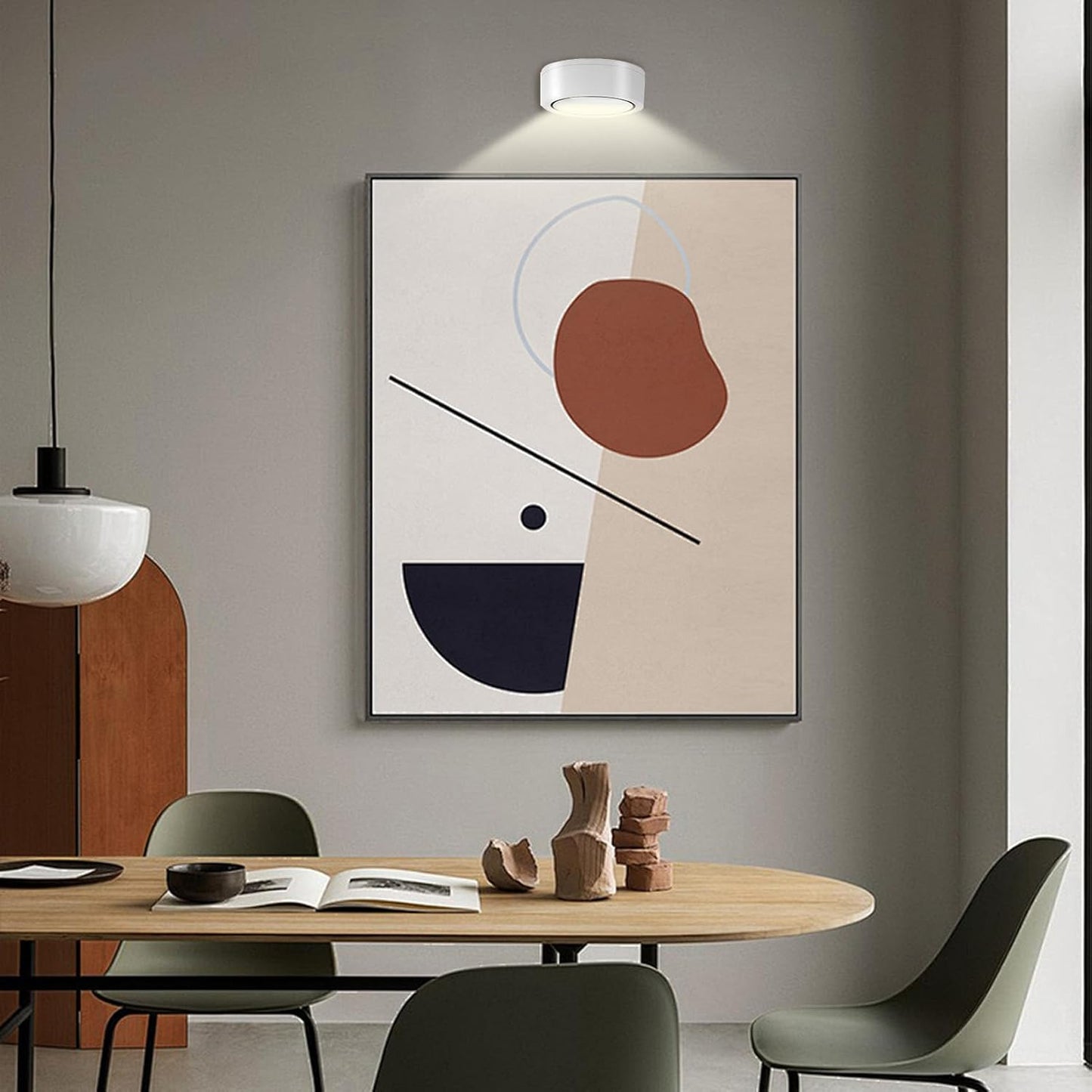 Generico Picture Lights, Smart Control Wall Art Light, 3.39x1.18 Inches, Cordless Frame Spotlight, Adjustable Timer Function for Painting, Photo, Poster Display, Gold, Black and White