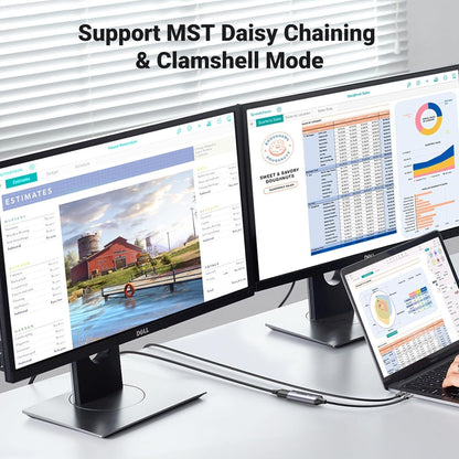 UGREEN 8K@60Hz USB C to DisplayPort 1.4 Adapter Cable 4K 240Hz HDR Thunderbolt 4 to Dp Converter Aluminum Braided Compatible with iPhone 16/15 Series Galaxy MacBook Pro/Air iPad Pro Galaxy S23 Dell