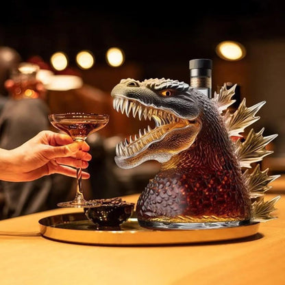 Whiskey Bottle Monster 10 oz Novelty Glass Wine Decanter Beautiful Carved Creative Liquor Dispenser Hand-Blown Unique Home Bar Decor Gift for Men Whiskey Lovers & Collectible Drinkware