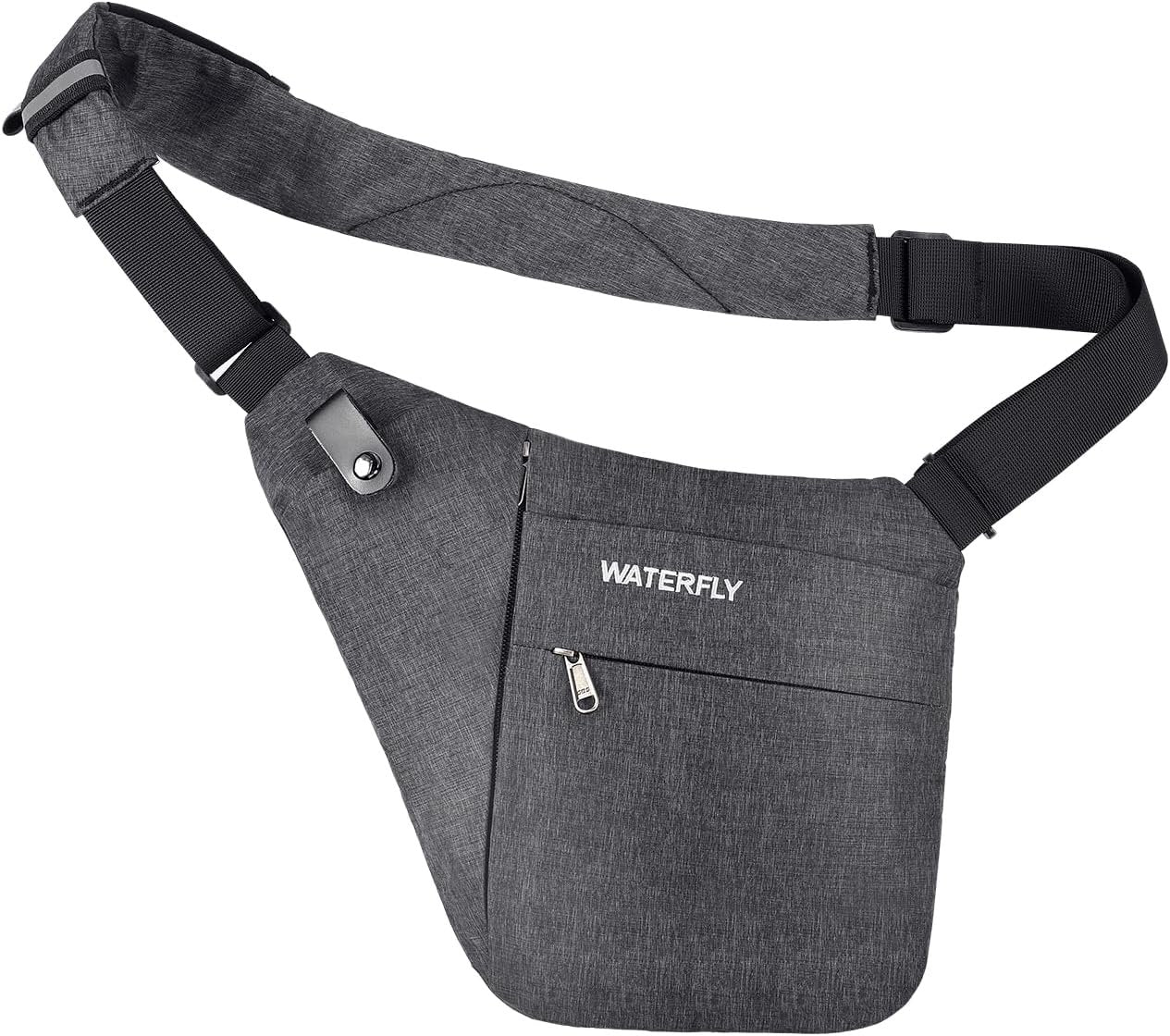 WATERFLY Sling Bag Crossbody Chest Bag Lightweight Casual Daypack Water Resistant Chest Shoulder Bag for Men Outdoor Travel Daily Use (Dark Gray)