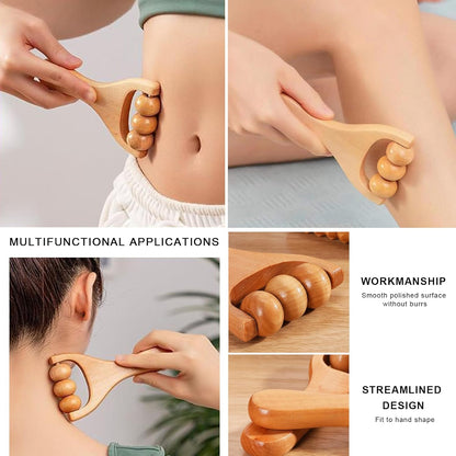 Wooden Massage, Yiyifor Set of 5 Maderotherapy Wooden Kit, Wooden Massage Set for Back, Legs, Muscle, Body, Aesthetic (Whole Body Massage)