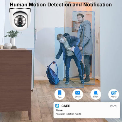 Light Bulb Security Camera 1080P, Free Cloud Storage Wireless Security Camera with 2.4GHz/5GHz WiFi,360 Degree Pan/Tilt Human Motion Detection Two Way Audio Color Night Vision (1 Pack)
