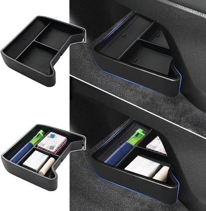 2024 2023 VW ID.4 Center Console Organizer Upgraded Storage Box Insert Tray Interior Accessories Compatible Lower Center Console Tray ID.4 Underseat Armrest Storage Box Coin Holder, Black