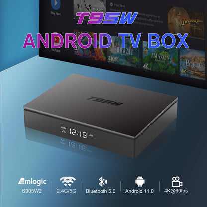 Android TV Box 11.0, Android Box 2024 Amlogic S905W2 Quad-core Android TV Box 4GB RAM 64GB ROM 4K TV Box Android 11 with 2.4G/5G WiFi, BT 5.0, 100M Ethernet Android Smart TV Box