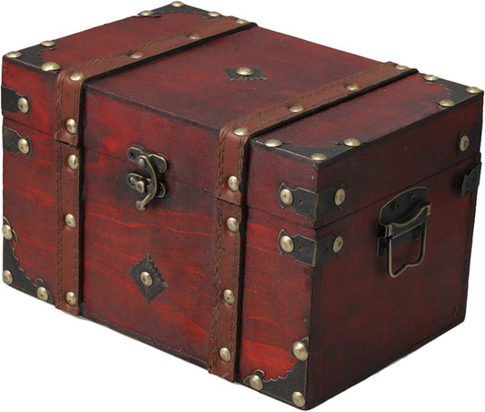 RDEXP 22x14.5x14cm Vintage Decorative Home Storage Trunk Storage Box Treasure Chest