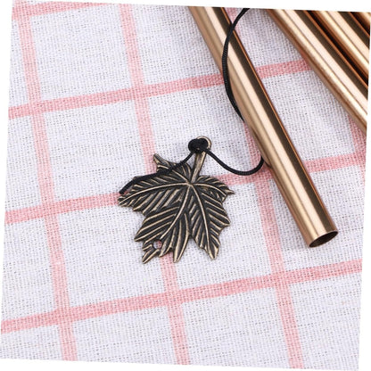 Happyyami 1 Pc decorazione dell'anello del carillon del gadget casa oggettistica casa manica a filatori campanello a musicale multi-tubo campanello a in metallo Brown