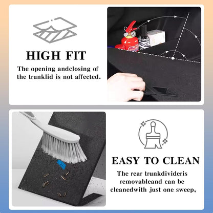 Frencstr Rear Trunk Organizer Side Divider Sticker fit for 2016-2021 Honda Civic 10th Gen Hatchback Trunk Side Storage Baffle Partition Board for Honda Civic Accessories 2PCS