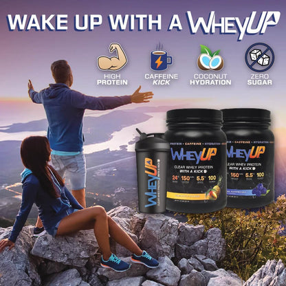 Clear Whey Isolate Protein Powder, Blue Raspberry, 150mg Caffeine + 24g Protein - 20 Servings - 5.5g BCAA'S - 100 Cal. - Sugar Free - 500mg Coconut Water for Hydration - Pre-Post Workout Drink