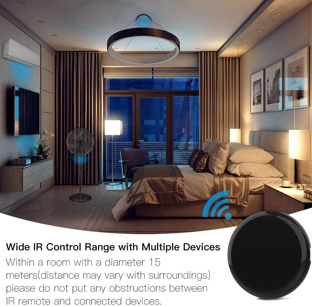 MoesGo WiFi IR Control Hub for Smart Appliances via Voice and Smart Life/Tuya App, Compatible with Amazon Echo and Google Home