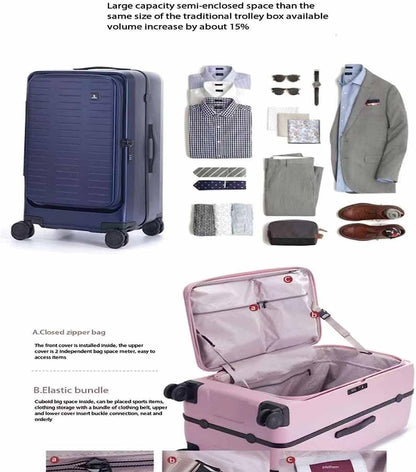 Portable Suitcase Suitcases with Wheels Large-Capacity Aluminum Frame Luggage Security TSA Combination Lock Carry On Luggage Drop-Proof Suitcase Smooth to use