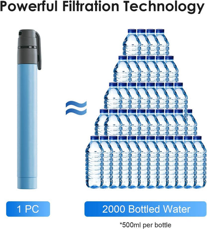 2pcs Water Filter St Emergency Portable System for Camping Hiking Travel