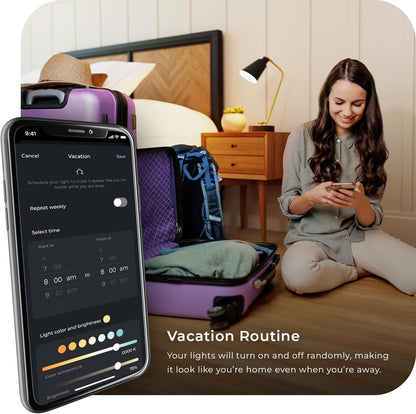 Wi-Fi Smart 4.5W (40W Equivalent) Straight Filament Tunable White Clear LED Light Bulb, No Hub Required, Voice Activated, Energy Star, 2000K - 5000K, Vintage Edison Style, B11 Shape, E12 Candelabra Ba