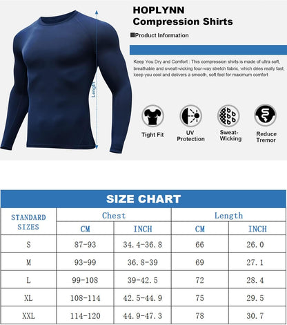 4/5 Pack Compression Shirts Men Long/Short Sleeve Athletic Cold Weather Baselayer Undershirt Gear Tshirt for Sports Workout, 2 Black 2 White, M