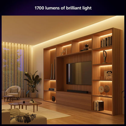 Philips Hue White & Colour Ambiance Lightstrip Plus V4 Extension, 3ft/1m (No Plug), LED Strip Lights, Colour Changing, Bluetooth & Zigbee Compatible, Voice Activated with Alexa, Music Sync