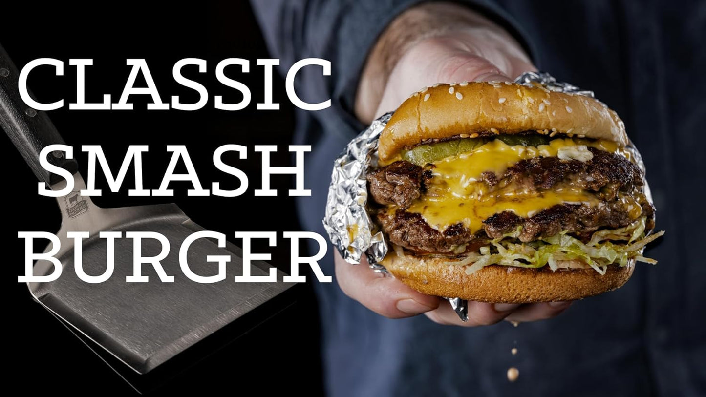 Certified Angus Beef The Smash - Big Smash Burger Spatula Heavy Duty Stainless Steel Burger Smasher Tool for Griddle Accessories, Kitchen Gadgets, and Grill Accessories