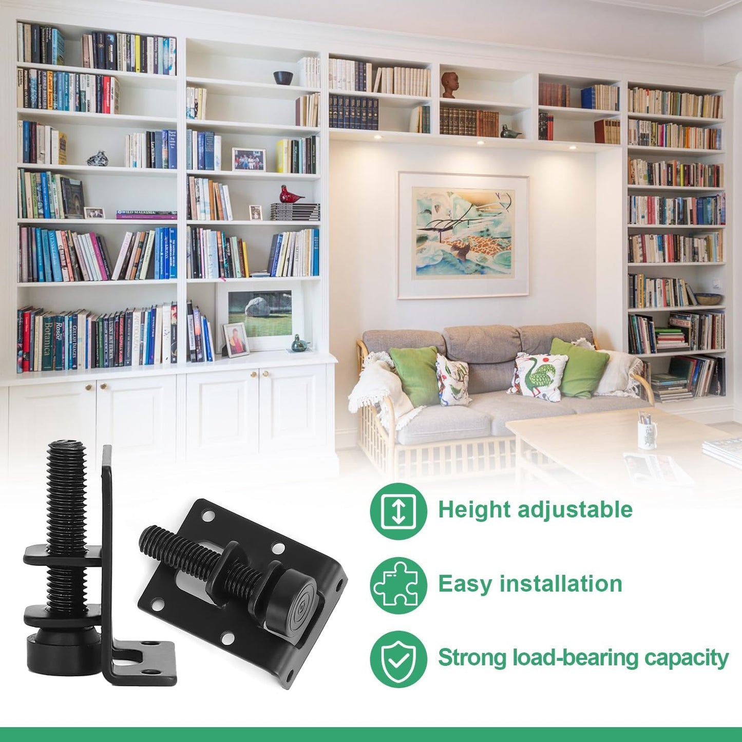 W Rxkiocs 8 Pieces Furniture Feet Adjustable Furniture Feet Furniture Feet Bed Feet Furniture Legs Suitable for Cabinets, Worktops, Coffee Tables and Wardrobes