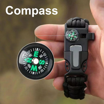 Mengdiyi Survival Paracord Bracelet Adjustable Gear Kit,Fire Starter, Bigger Compass, Survival Whistle, Perfect for Camping, Hiking, Fishing