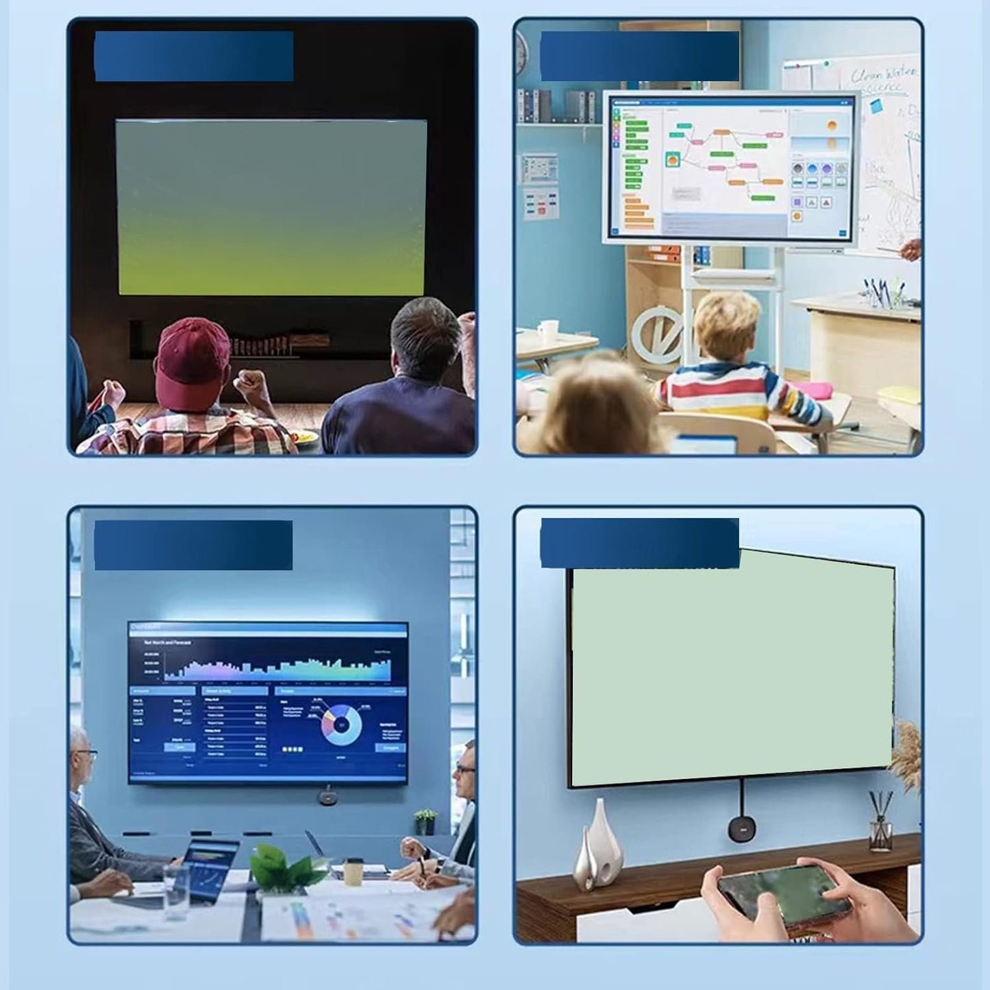 Cordless HDMI Display Dongle Adapter 4K, One Click to Connect, No Delay, No APP Required, Uesd for Laptop PC Smartphone to Streaming Video Audio to HD TV Projector