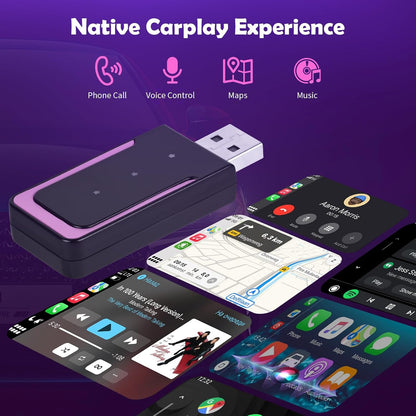 Wireless Car-Play Adapter, Euakee Mini Edition Automatic Wireless Adapter, Converts Wired to Wireless Car-Play Dongle Plug & Play Car-Play Adapter for Android and Android for 800+ Vehicles