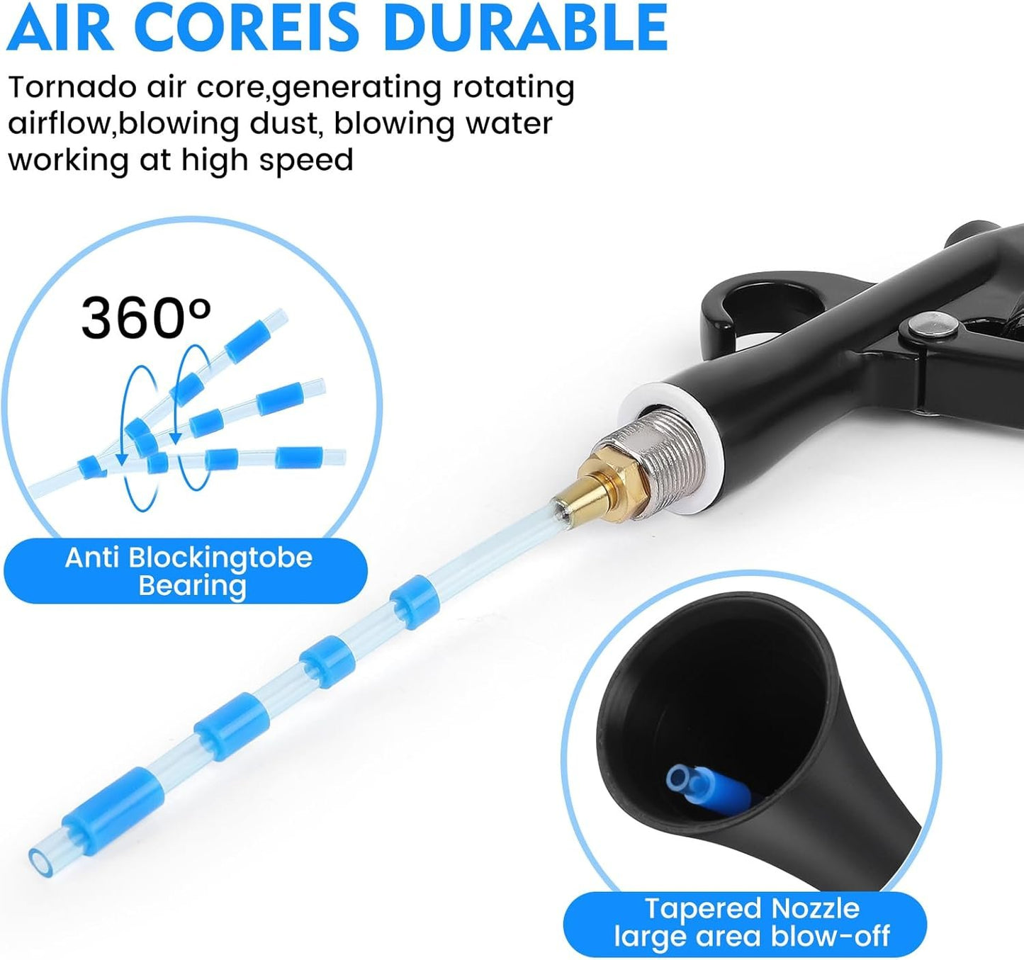 Car Cleaning Gun, High Pressure Car Blow Gun for Car Detailing, Quickly Clean and Dry Car Surfaces with Strong Air