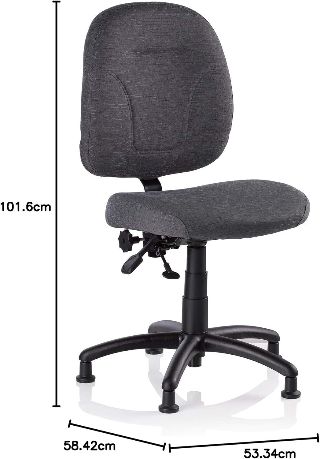 Reliable SewErgo 200SE Ergonomic Task Chair with Adjustable Back Sewing Chair, Cloth Covered Backrest, Height Adjustment, Contoured Cushion, Waterfall Seat Edge, 250 lb Weight Capacity, MADE IN CANADA