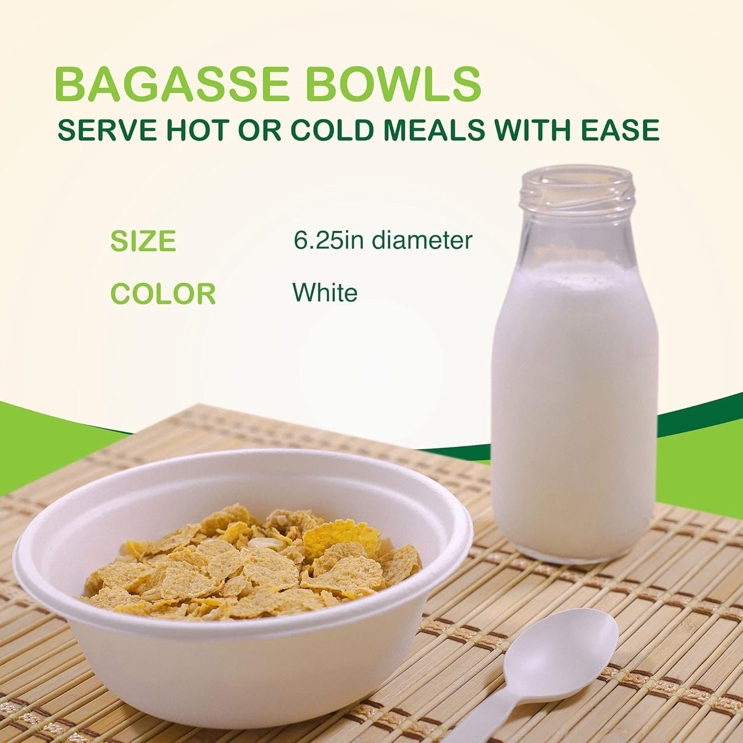 Eco Fairy 16 oz. Disposable Bowls – 100-pack Heavy-Duty, Biodegradable & Compostable Paper Bowls for Soup, Ice Cream, Salad, Cereal, and Snacks - Ideal for Parties, Catering, and Camping Trips