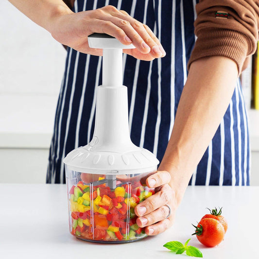 Kleva Sumo Vegetable Chopper Manual â€“ Hand-Powered Food Chopper, Dicer & Mincer | Quick Push Chopper Salad, Fruits, Veggie's, Onion, Garlic & More | Easy to Clean, Compact & BPA-Free Kitchen Tool