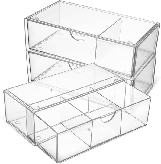 balacoo 3Pezzi Scatola Organizer Makeup Trasparente Per Cosmetici e Accessori Design Multifunzionale Per Bagno e Scrivania Contenitore