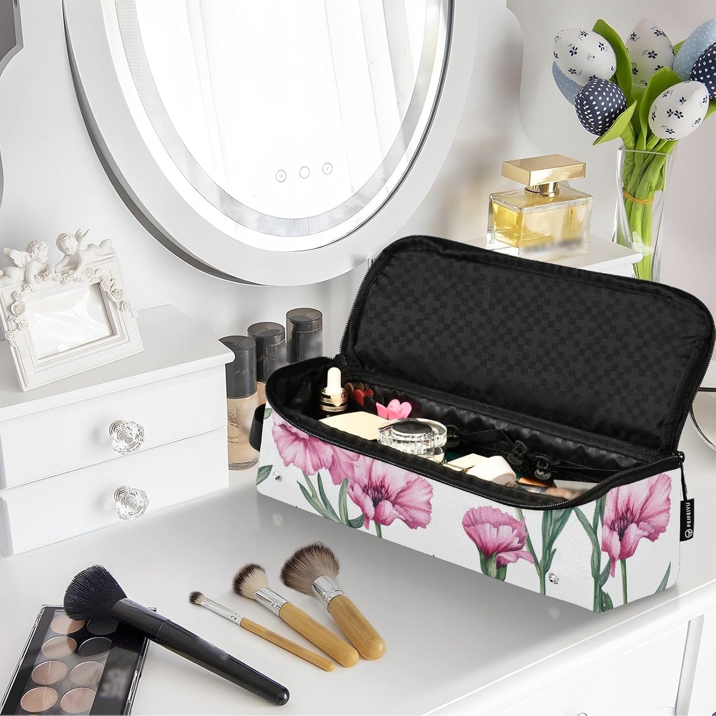 FRODOTGV Borsa da viaggio impermeabile da donna con cuscinetto resistente al calore, organizer per strumenti per lo styling dei capelli, per ferri da stiro, utensili caldi e accessori per la cura dei